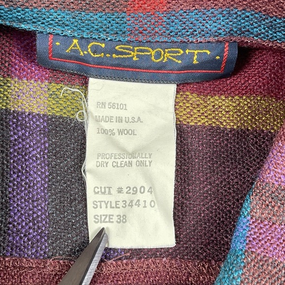 A.C. Sport Shirt Womens 38 US 8 Vintage Made in USA Wool Cape Workwear‎ - Picture 3 of 16
